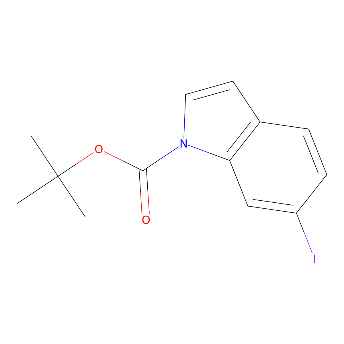 tert-Butyl 6-iodo-1H-indole-1-carboxylate molecular structure, CAS 1228349-18-5