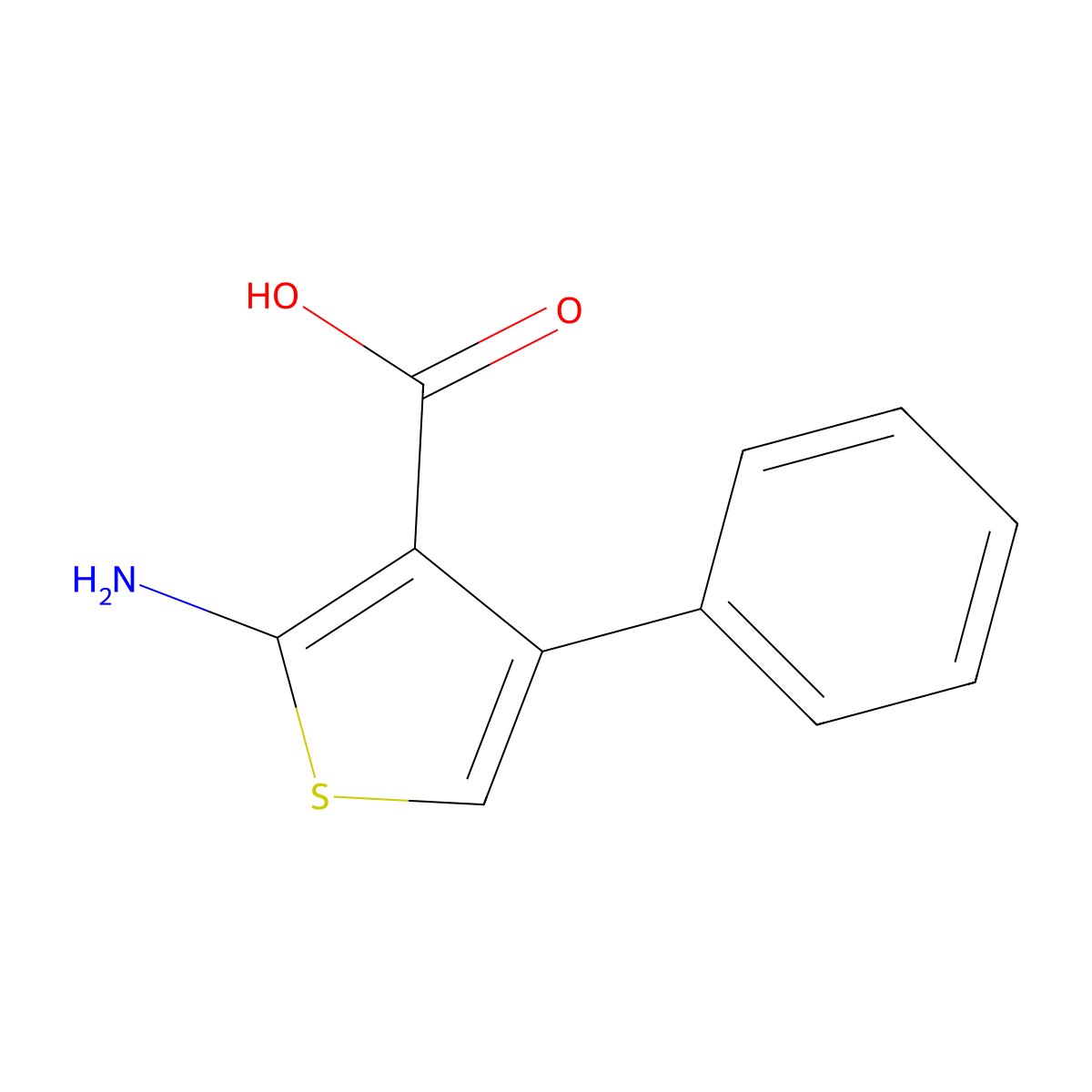 2-Amino-4-phenylthiophene-3-carboxylic acid molecular structure, CAS 122835-43-2