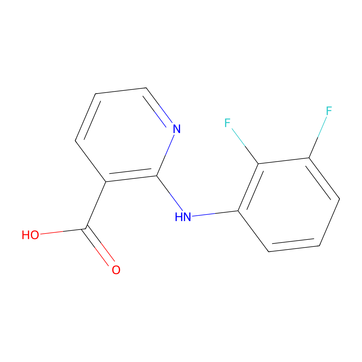 2-(2,3-Difluorophenylamino)pyridine-3-carboxylic acid molecular structure, CAS 1228350-88-6
