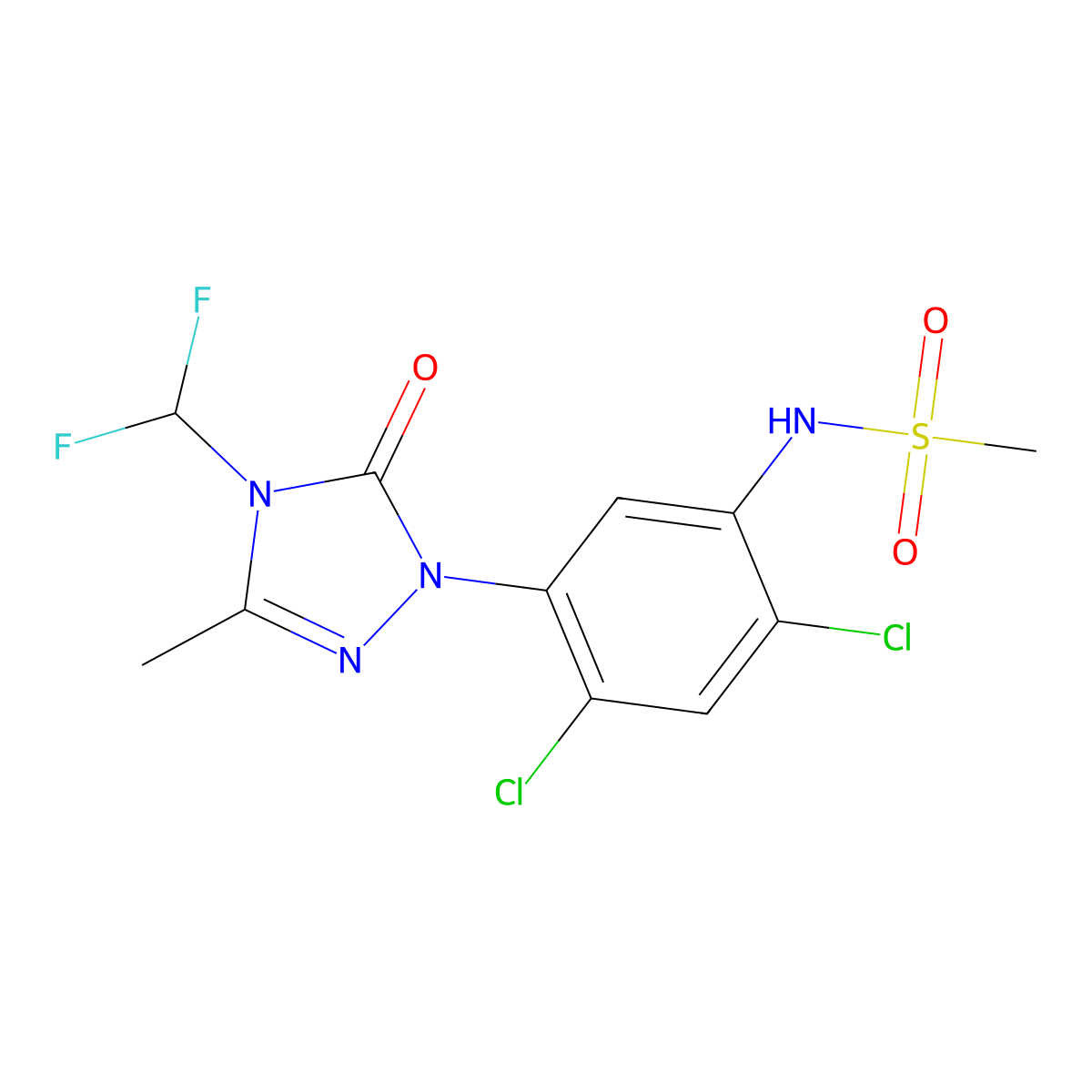 Sulfentrazone molecular structure, CAS 122836-35-5