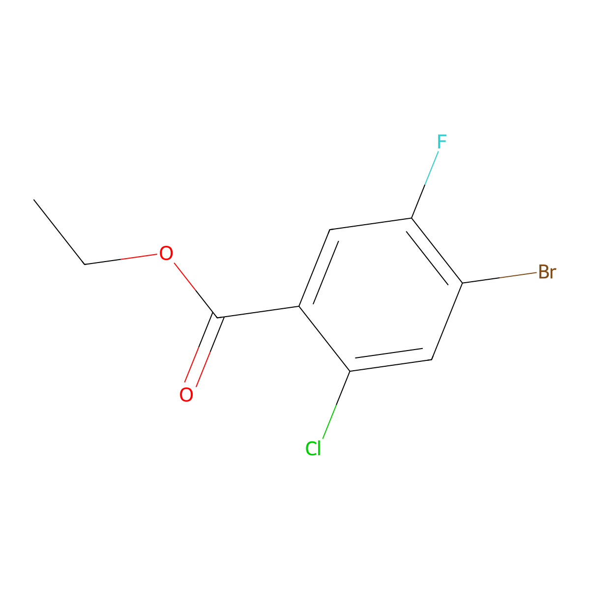 Ethyl 4-bromo-2-chloro-5-fluorobenzoate molecular structure, CAS 1228376-44-0