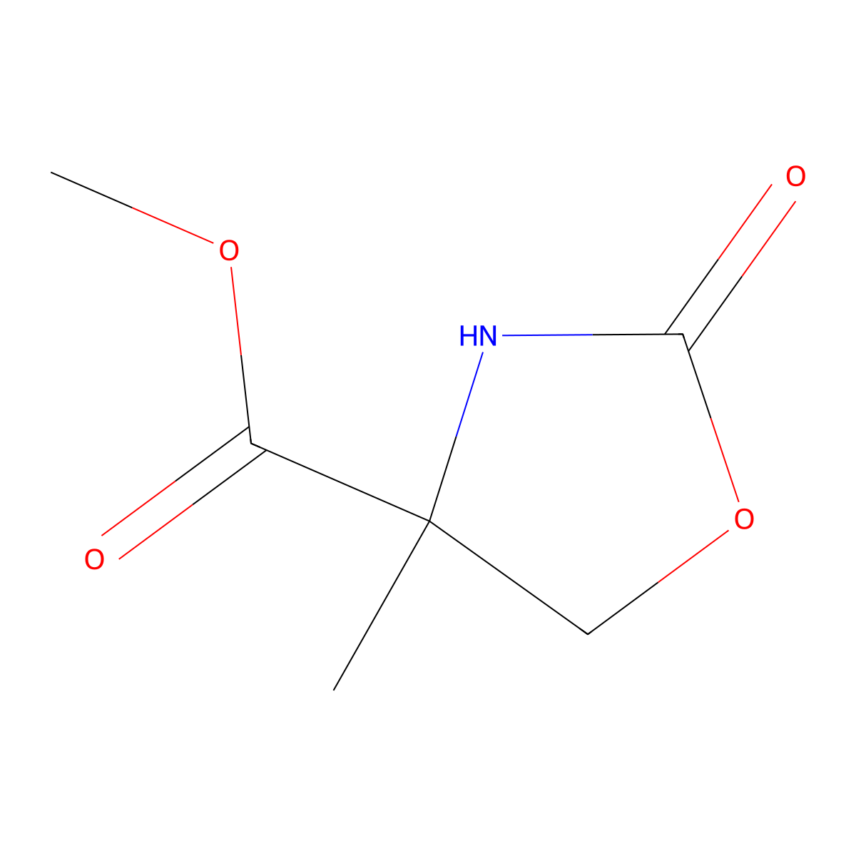 Methyl4-methyl-2-oxo-1,3-oxazolidine-4-carboxylate molecular structure, CAS 1228376-64-4