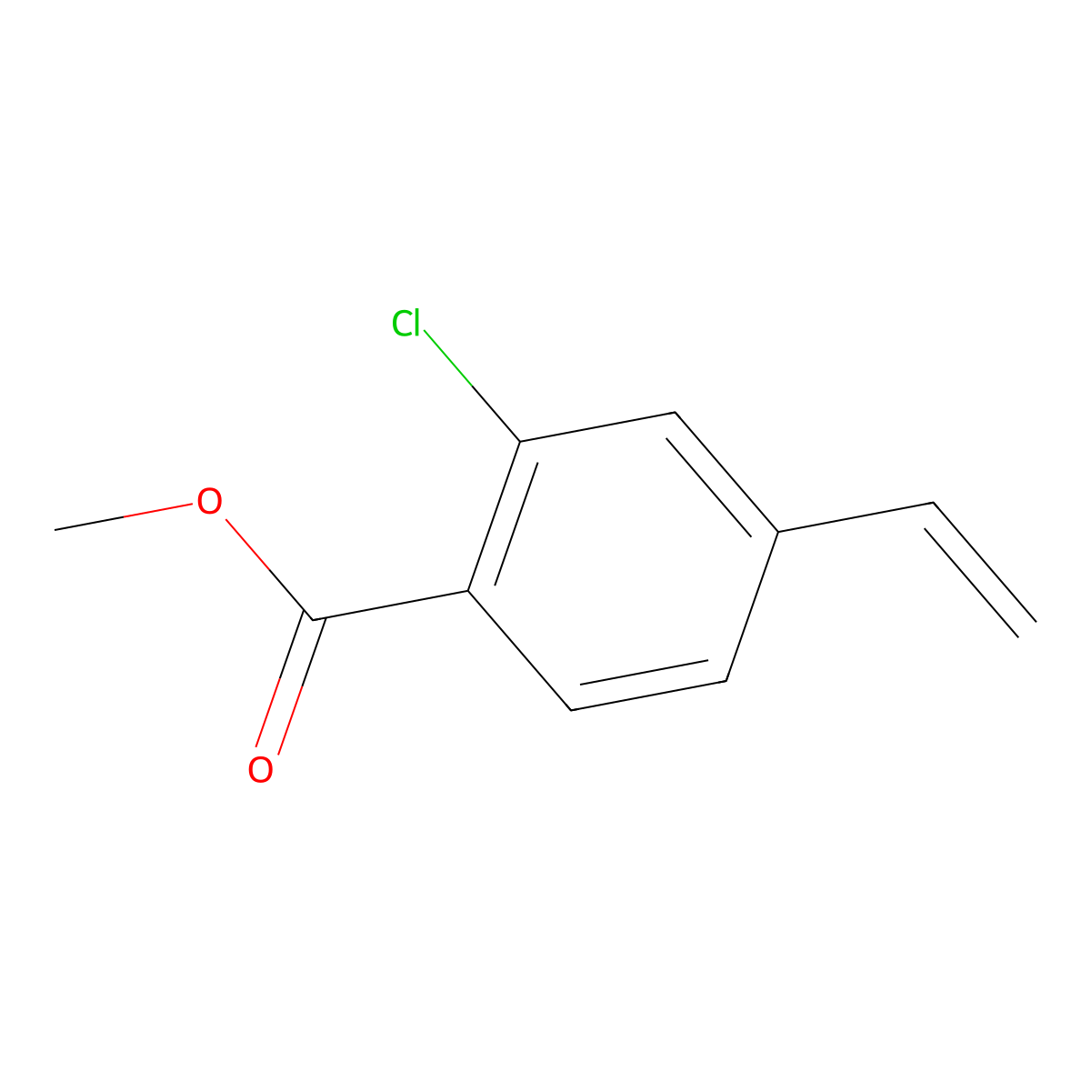 Methyl 2-chloro-4-vinylbenzoate molecular structure, CAS 1228376-66-6