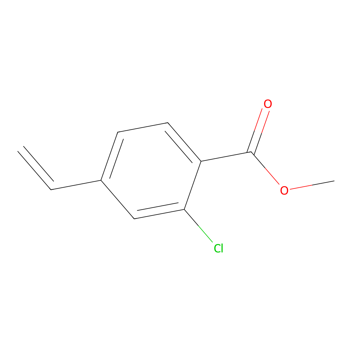Methyl 2-chloro-4-vinylbenzoate molecular structure, CAS 1228376-66-6