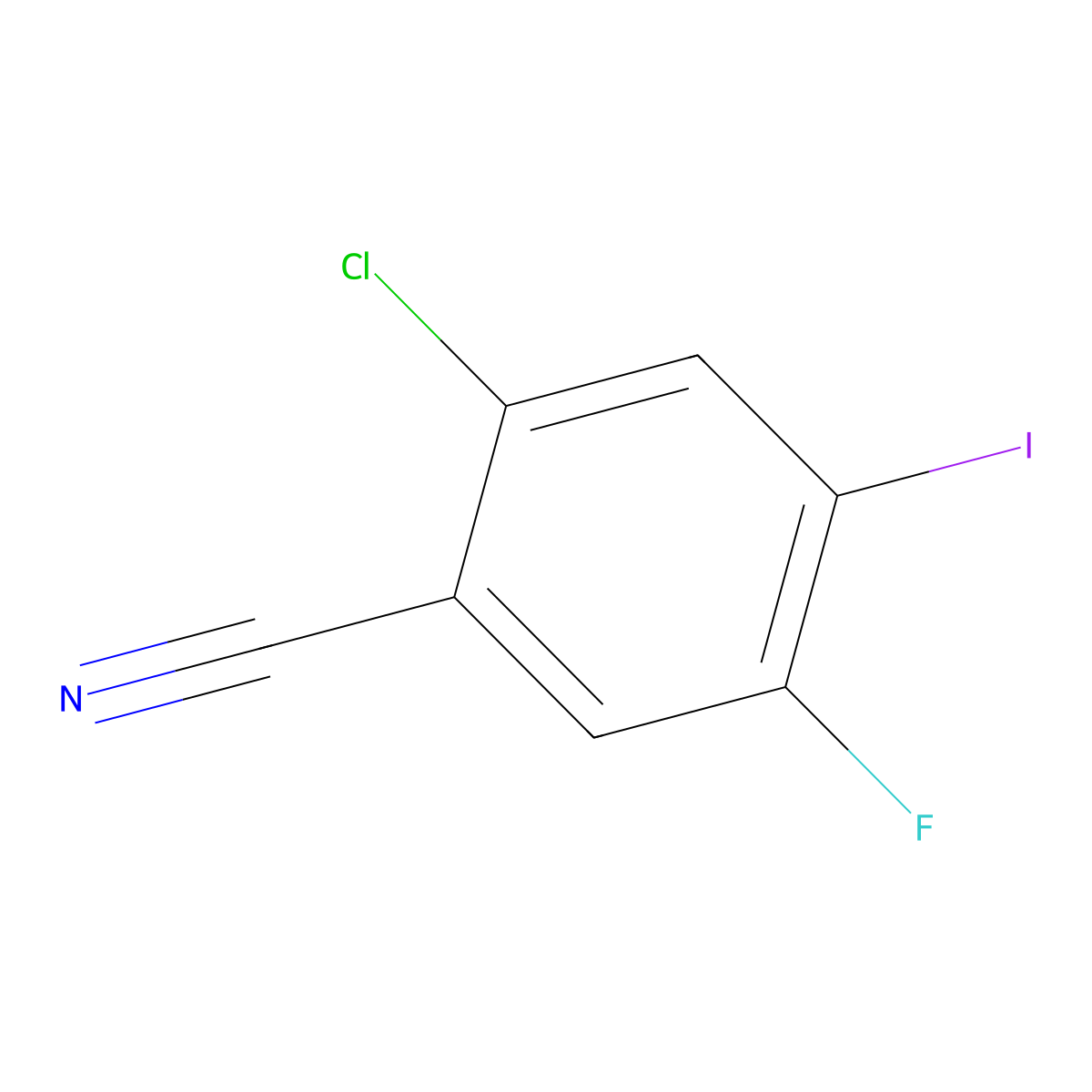 2-Chloro-5-fluoro-4-iodobenzonitrile molecular structure, CAS 1228376-69-9