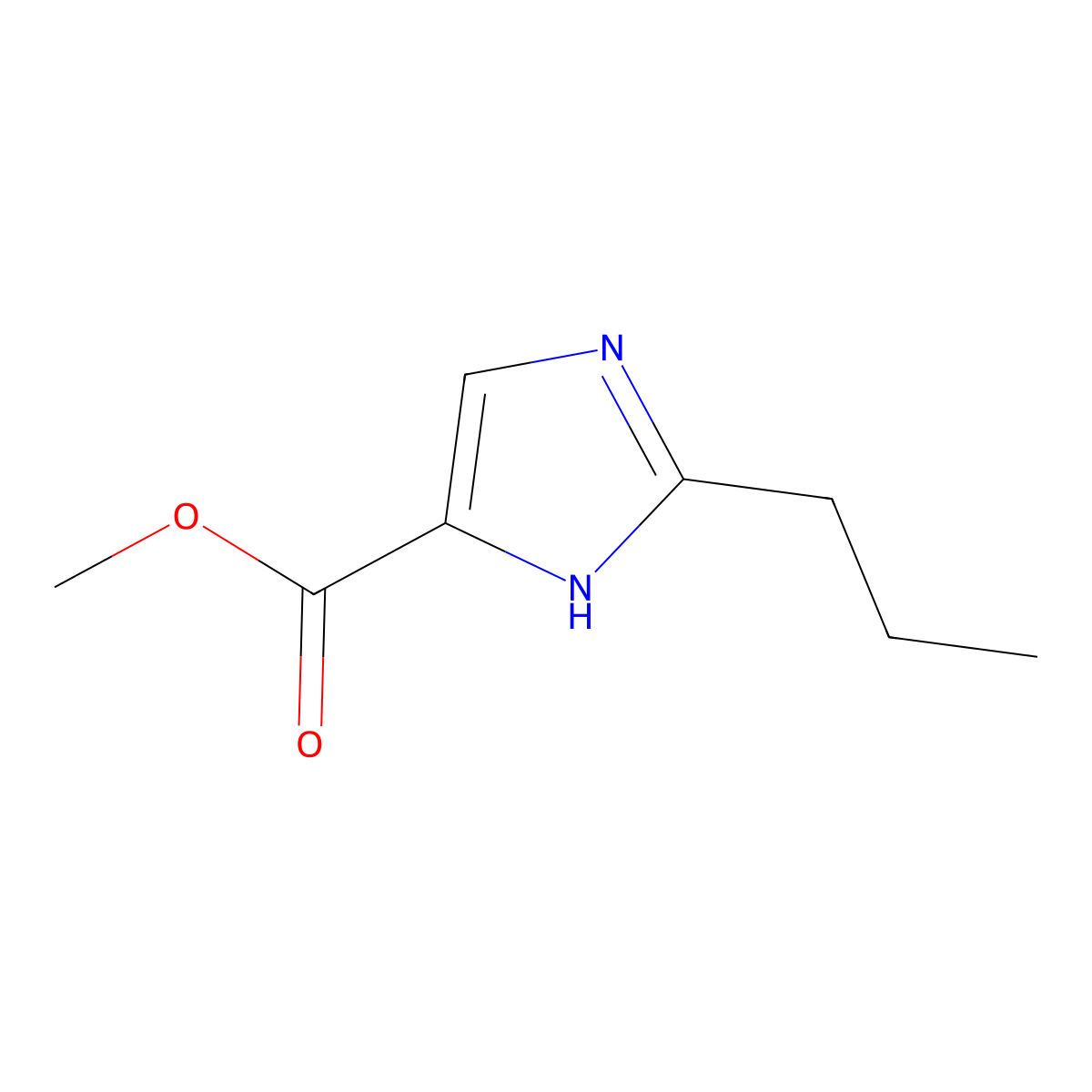 methyl 2-propyl-1H-imidazole-5-carboxylate molecular structure, CAS 1228376-85-9