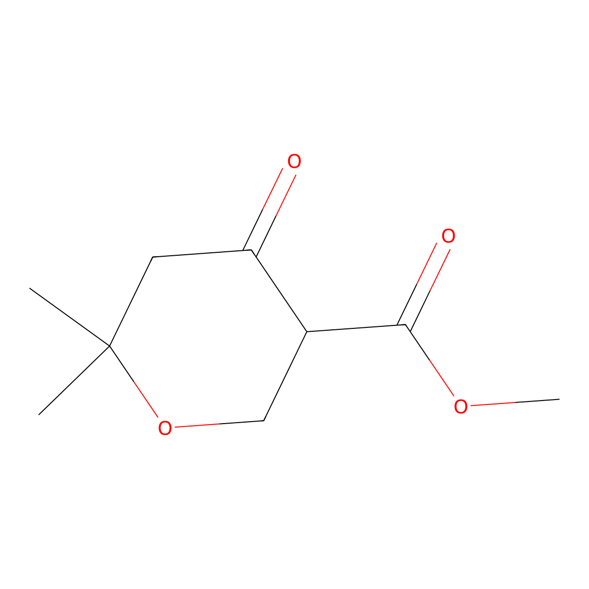 Methyl 6,6-dimethyl-4-oxooxane-3-carboxylate molecular structure, CAS 1228386-26-2