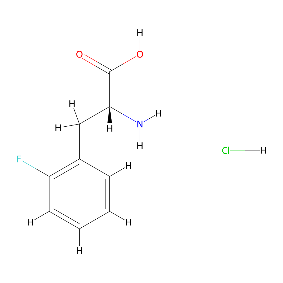 H-D-Phe(2-F)-OH.HCl molecular structure, CAS 122839-51-4