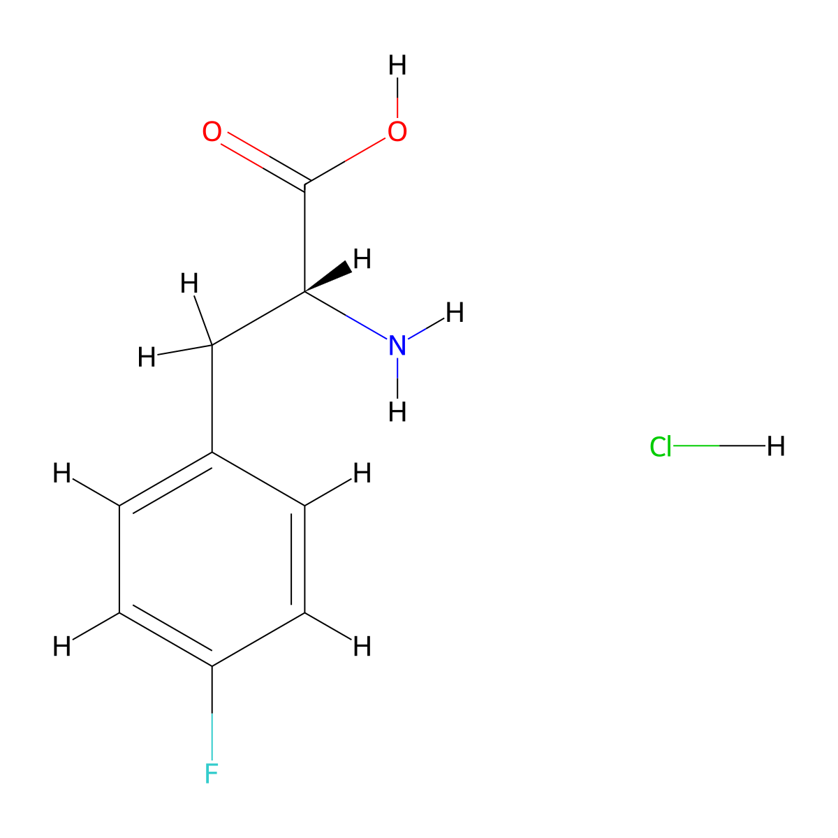 4-Fluoro-D-phenylalanine hydrochloride molecular structure, CAS 122839-52-5