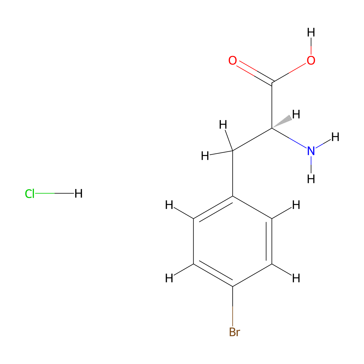 4-Bromophenylalanine hydrochloride molecular structure, CAS 122839-59-2