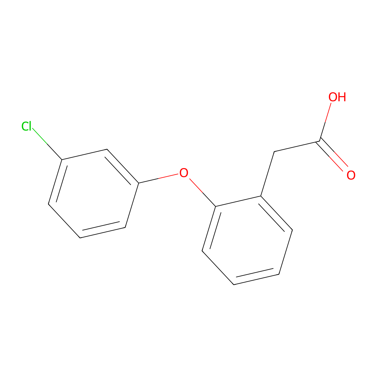 2-(2-(3-Chlorophenoxy)phenyl)acetic acid molecular structure, CAS 1228390-22-4