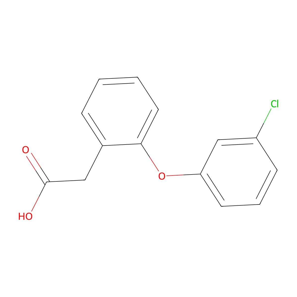2-(2-(3-Chlorophenoxy)phenyl)acetic acid molecular structure, CAS 1228390-22-4