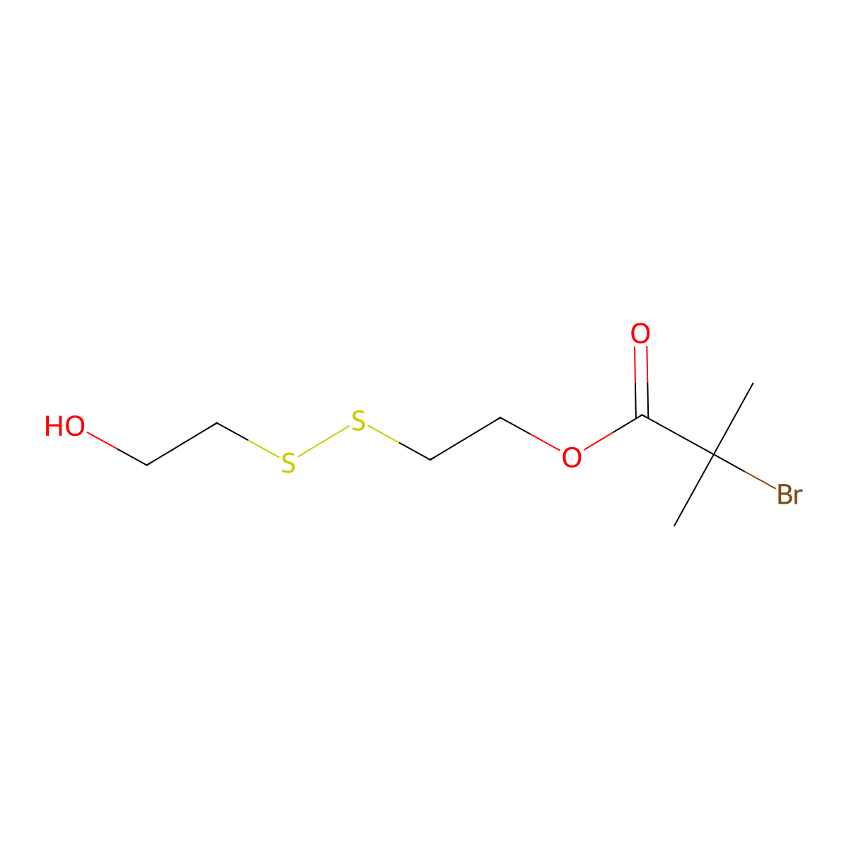 2-[(2-Hydroxyethyl)disulfanyl]ethyl 2-Bromo-2-methylpropionate molecular structure, CAS 1228427-76-6