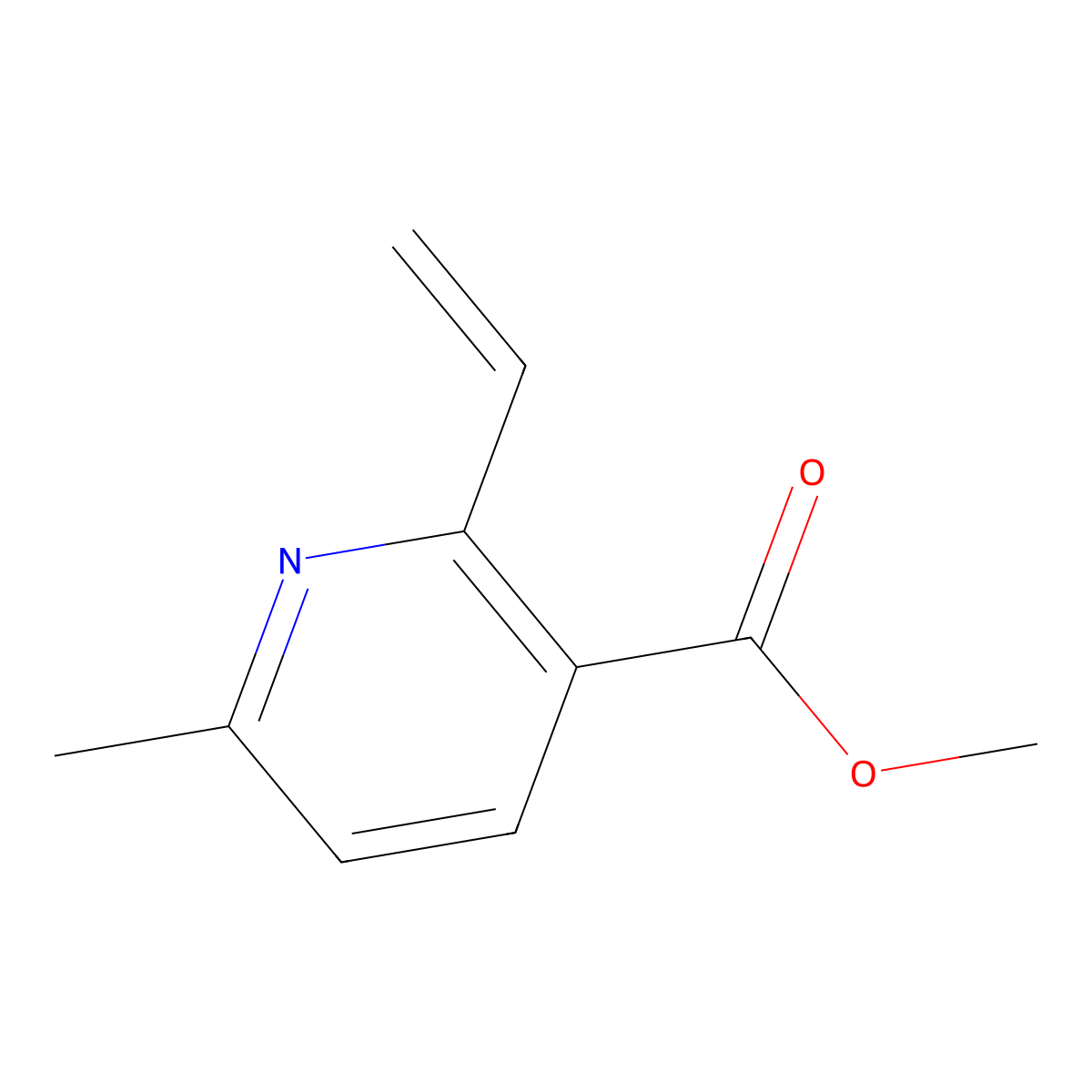 Methyl 2-ethenyl-6-methyl-3-pyridinecarboxylate molecular structure, CAS 1228430-80-5