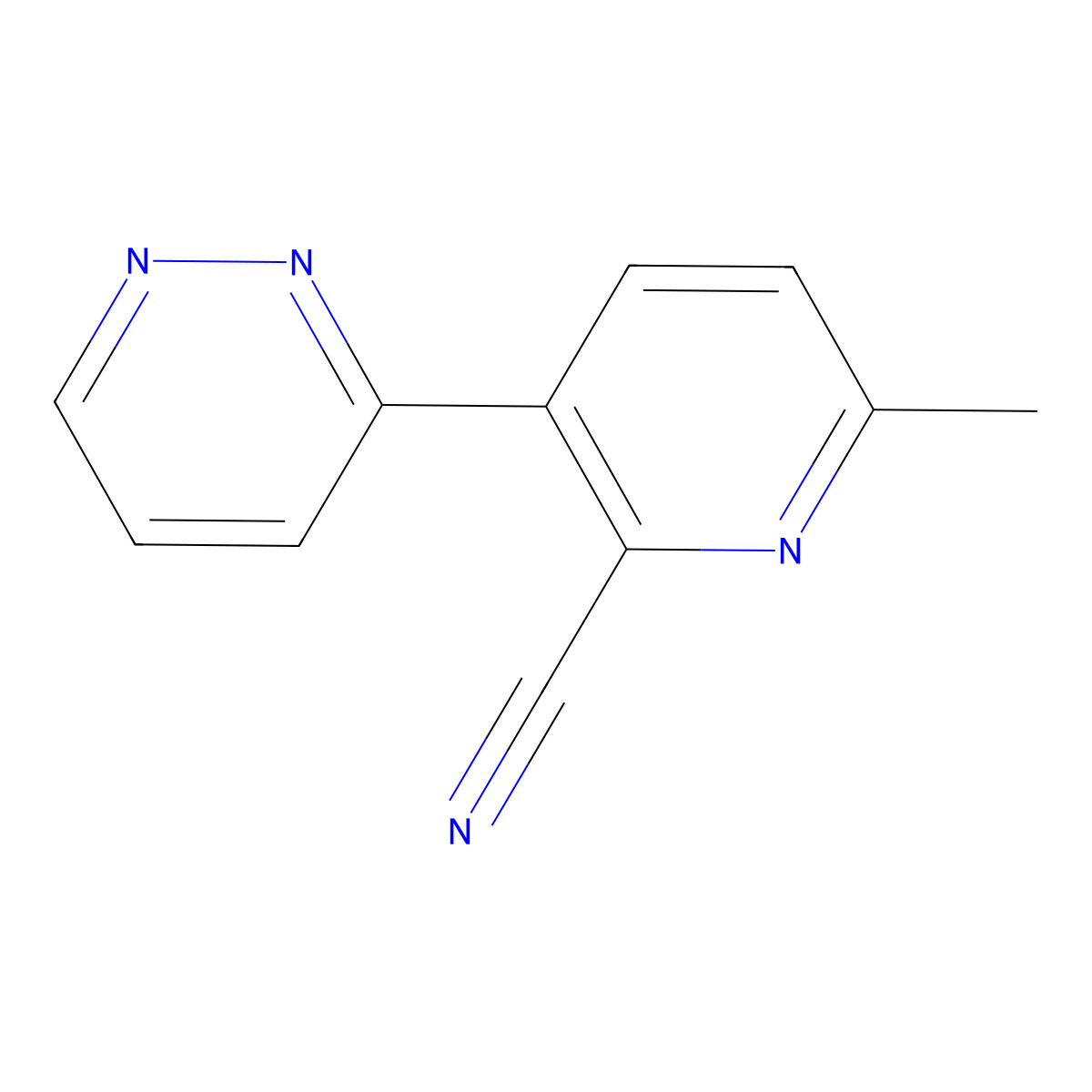 6-Methyl-3-pyridazin-3-ylpyridine-2-carbonitrile molecular structure, CAS 1228431-02-4