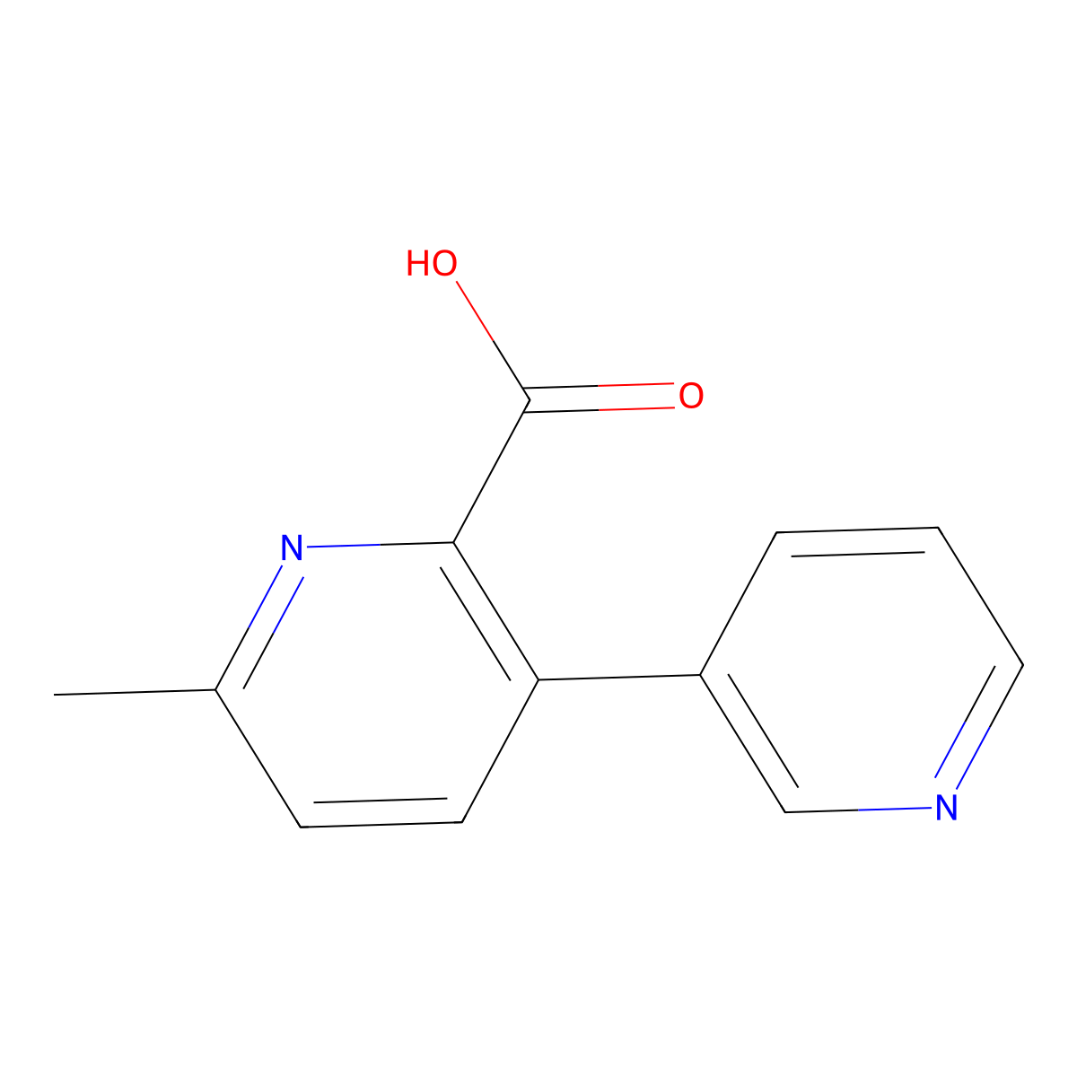 6-Methyl-[3,3'-bipyridine]-2-carboxylic acid molecular structure, CAS 1228431-14-8