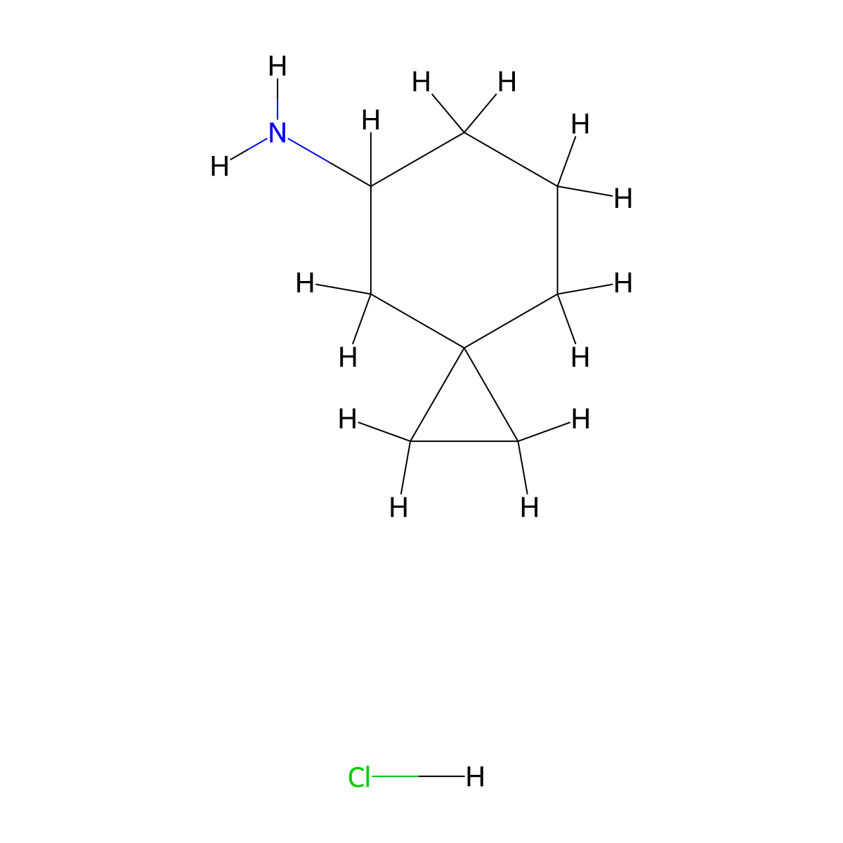 Spiro[2.5]octan-5-amine hydrochloride molecular structure, CAS 1228449-89-5