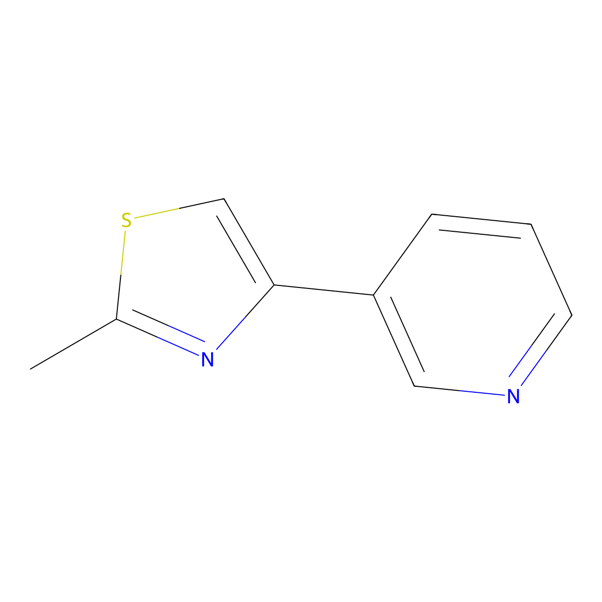 2-Methyl-4-(3-pyridyl)thiazole molecular structure, CAS 122845-35-6