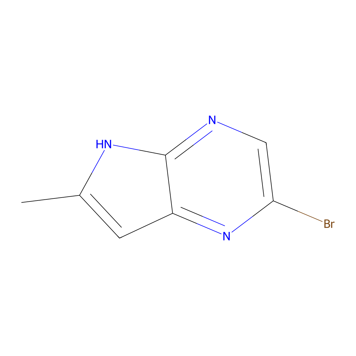 2-bromo-6-methyl-5H-pyrrolo[2,3-b]pyrazine molecular structure, CAS 1228450-58-5