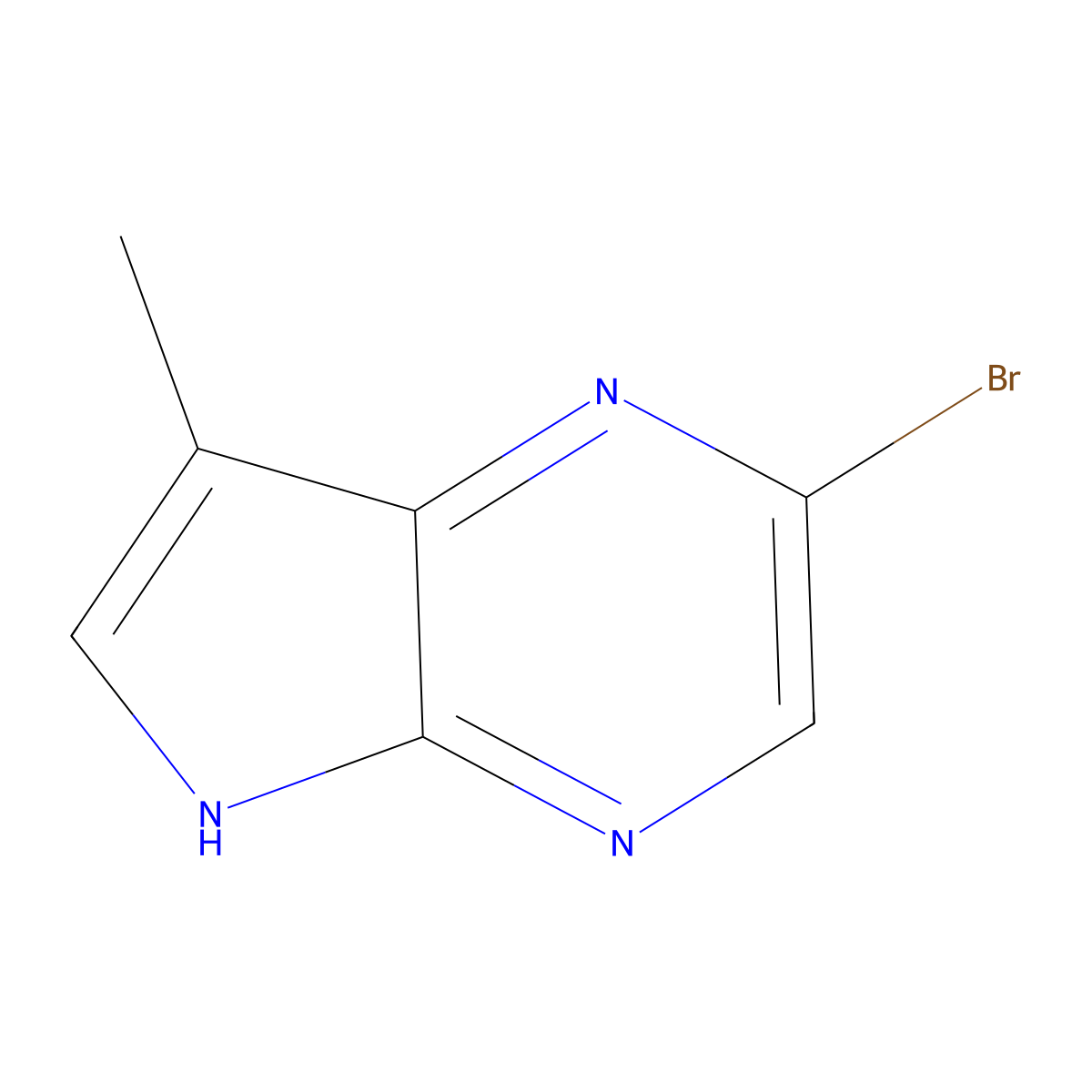 2-bromo-7-methyl-5H-pyrrolo[2,3-b]pyrazine molecular structure, CAS 1228450-70-1