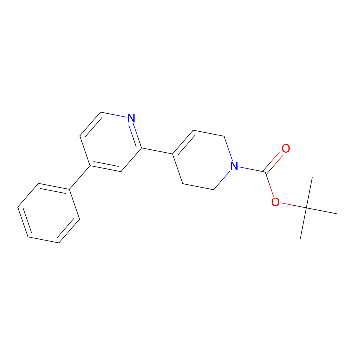 tert-butyl 4-phenyl-3',6'-dihydro-[2,4'-bipyridine]-1'(2'H)-carboxylate molecular structure, CAS 1228456-94-7