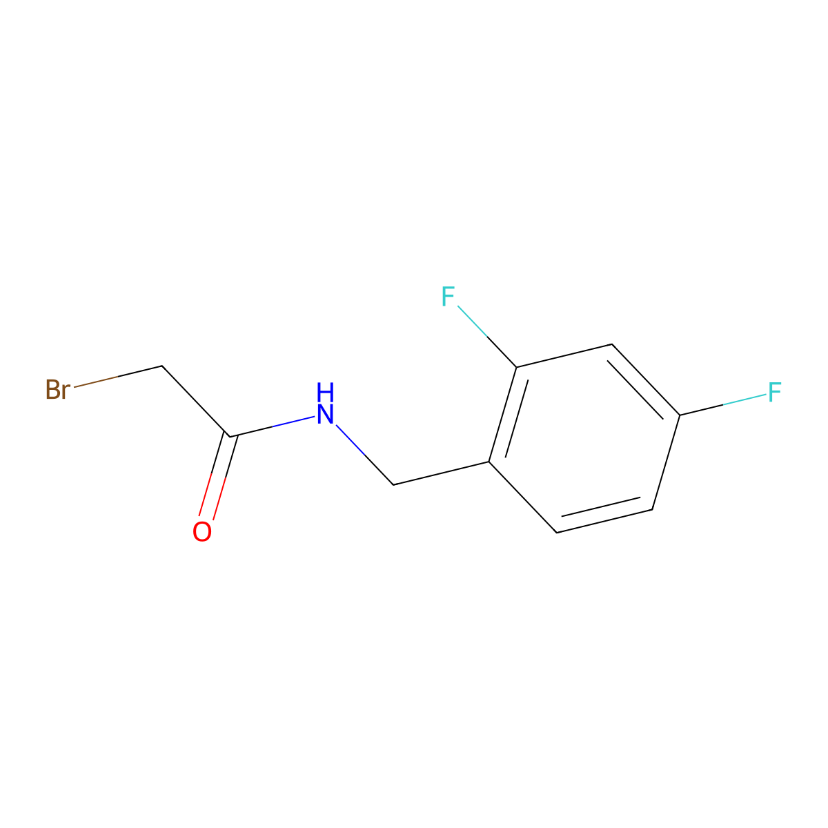 2-Bromo-n-(2,4-difluorobenzyl)acetamide molecular structure, CAS 1228506-95-3