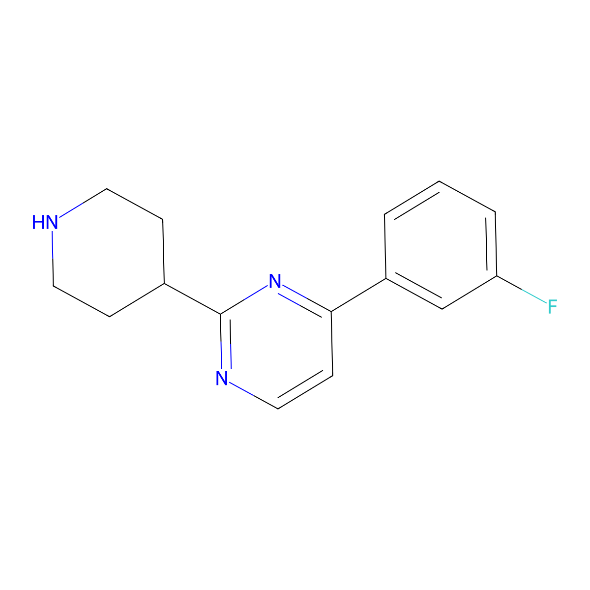 4-(3-Fluorophenyl)-2-(piperidin-4-yl)pyrimidine molecular structure, CAS 1228531-84-7