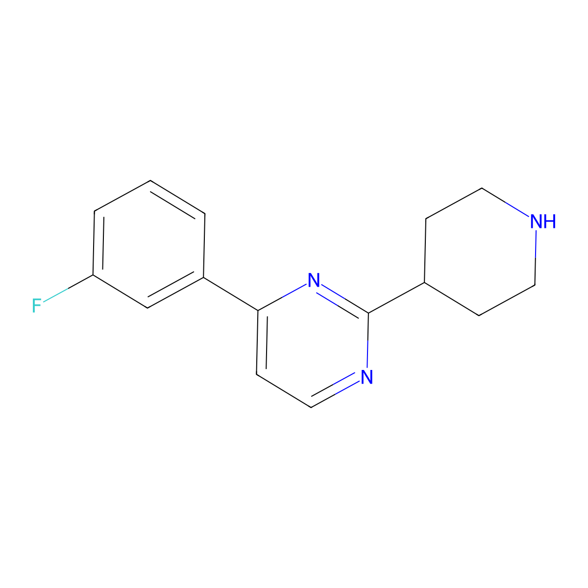 4-(3-Fluorophenyl)-2-(piperidin-4-yl)pyrimidine molecular structure, CAS 1228531-84-7