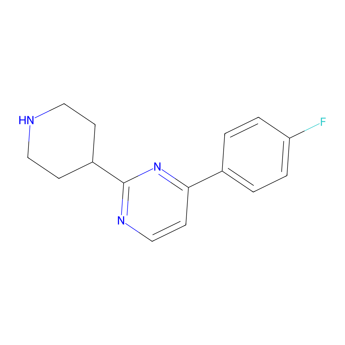 4-(4-Fluorophenyl)-2-(piperidin-4-yl)pyrimidine molecular structure, CAS 1228531-85-8