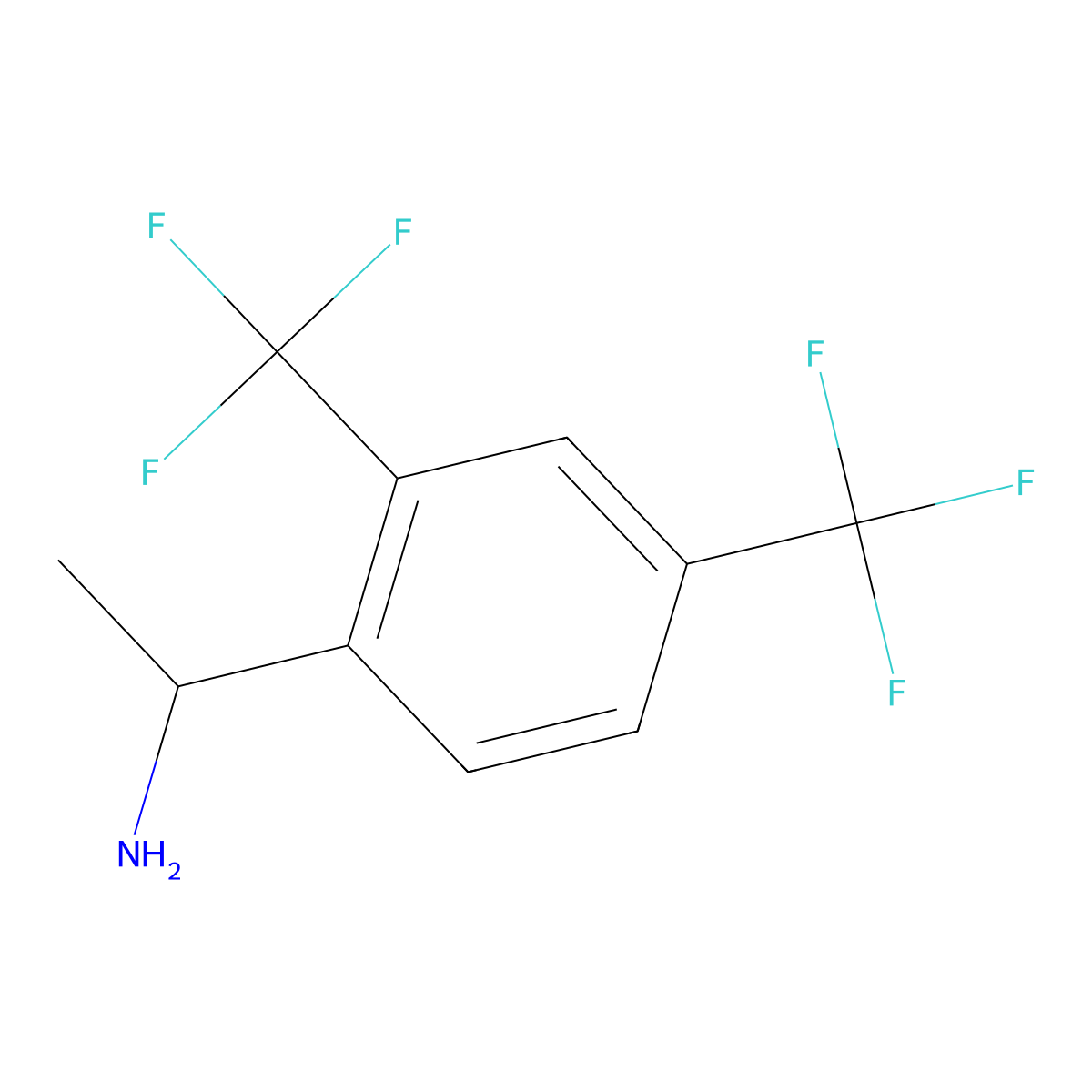 (1S)-1-[2,4-Bis(trifluoromethyl)phenyl]ethan-1-amine molecular structure, CAS 1228542-43-5