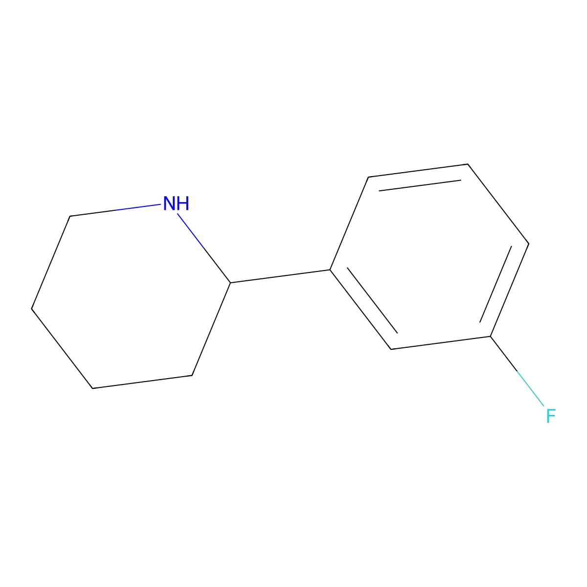 (S)-2-(3-Fluorophenyl)piperidine molecular structure, CAS 1228542-46-8