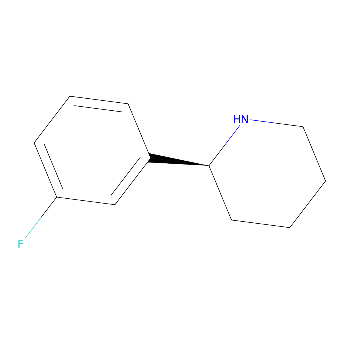 (S)-2-(3-Fluorophenyl)piperidine molecular structure, CAS 1228542-46-8