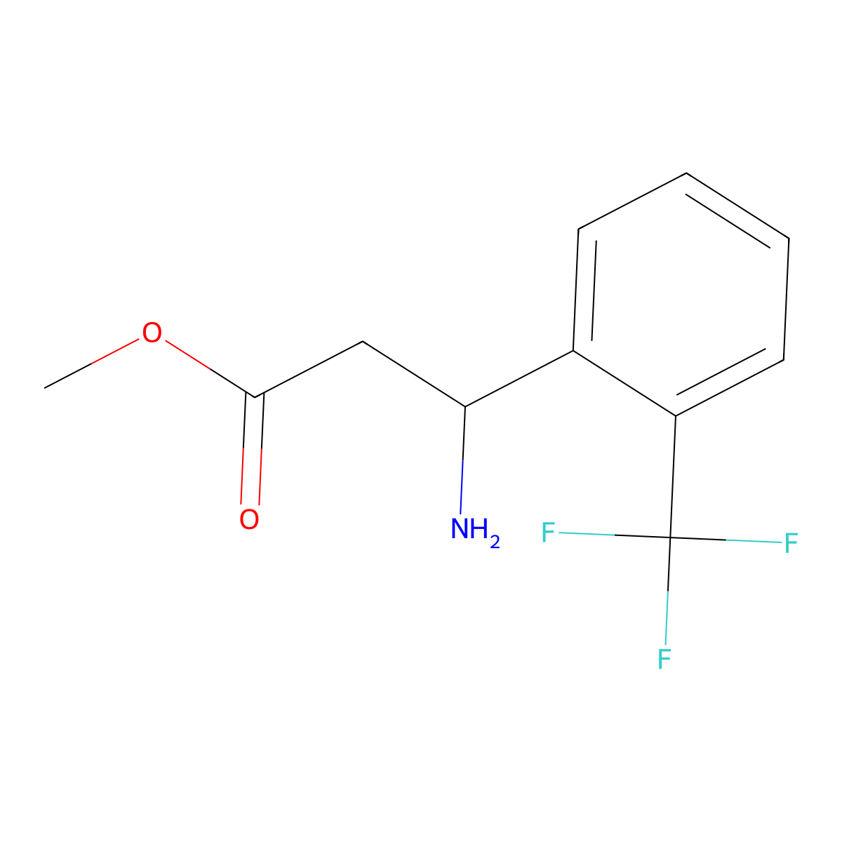 Methyl (3s)-3-amino-3-[2-(trifluoromethyl)phenyl]propanoate molecular structure, CAS 1228542-89-9