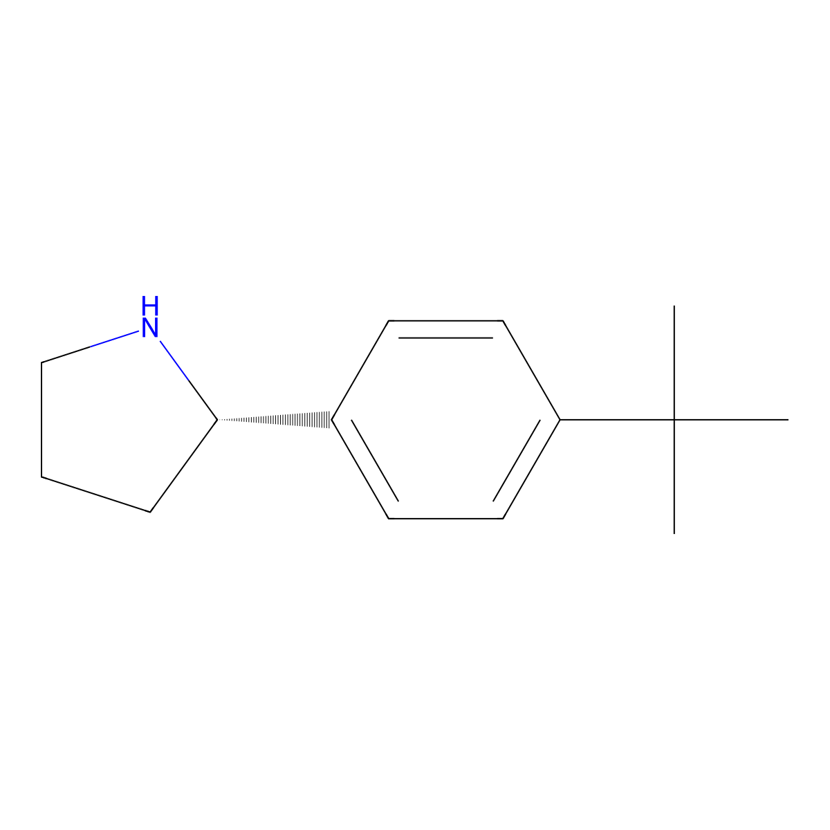 (2S)-2-(4-tert-butylphenyl)pyrrolidine molecular structure, CAS 1228547-77-0