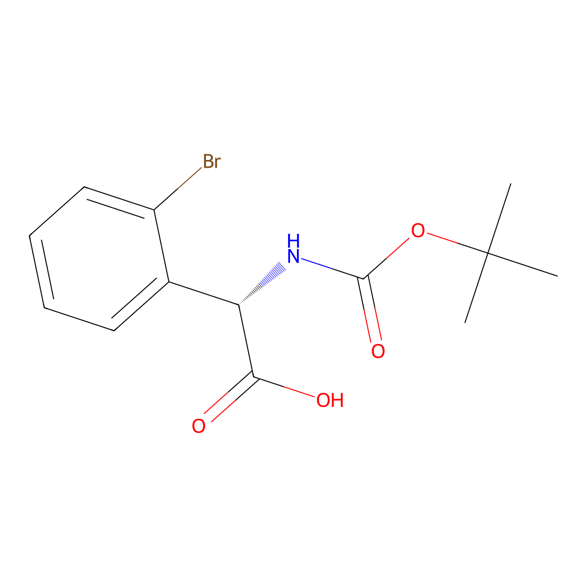 (S)-2-(2-Bromophenyl)-2-((tert-butoxycarbonyl)amino)acetic acid molecular structure, CAS 1228547-87-2