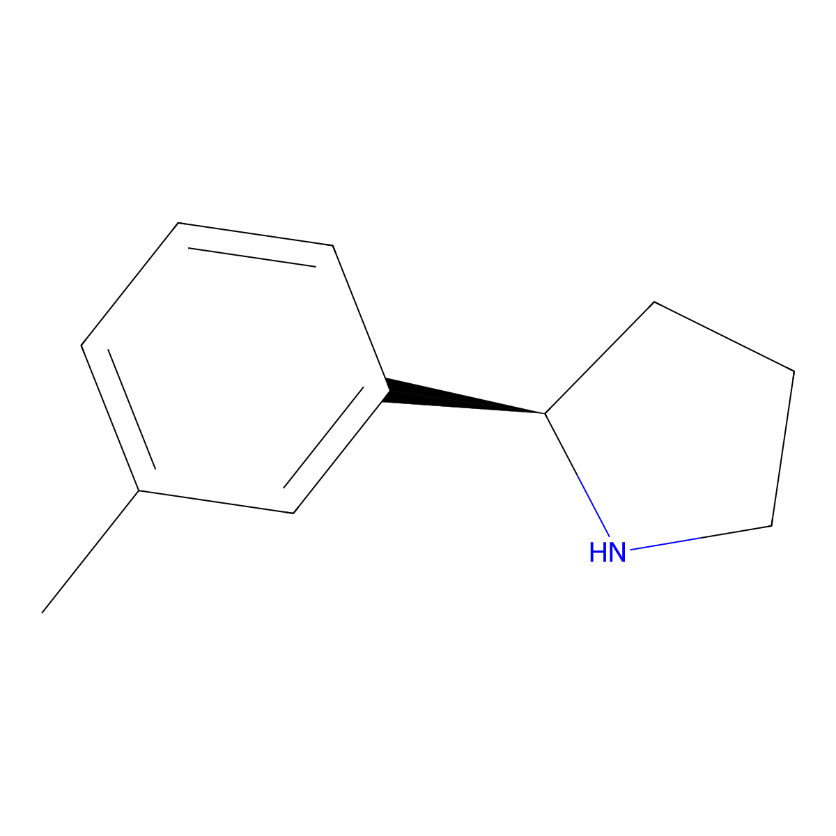 (2R)-2-(3-methylphenyl)pyrrolidine molecular structure, CAS 1228548-23-9
