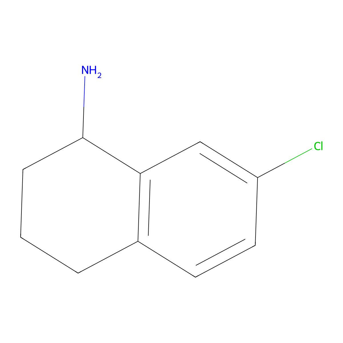 (1S)-7-chloro-1,2,3,4-tetrahydronaphthalen-1-amine molecular structure, CAS 1228548-44-4