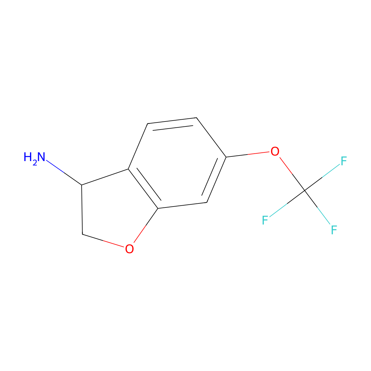 (3S)-6-(trifluoromethoxy)-2,3-dihydrobenzofuran-3-amine molecular structure, CAS 1228548-49-9