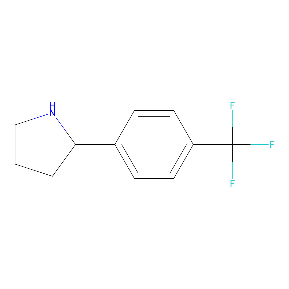 (2R)-2-[4-(trifluoromethyl)phenyl]pyrrolidine molecular structure, CAS 1228549-96-9