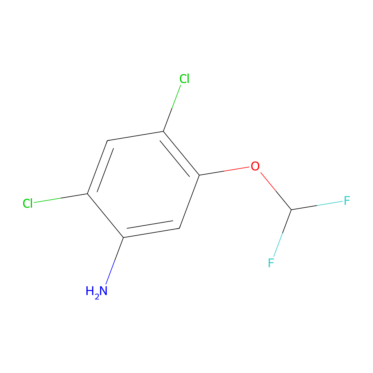 2,4-Dichloro-5-(difluoromethoxy)aniline molecular structure, CAS 122855-06-5