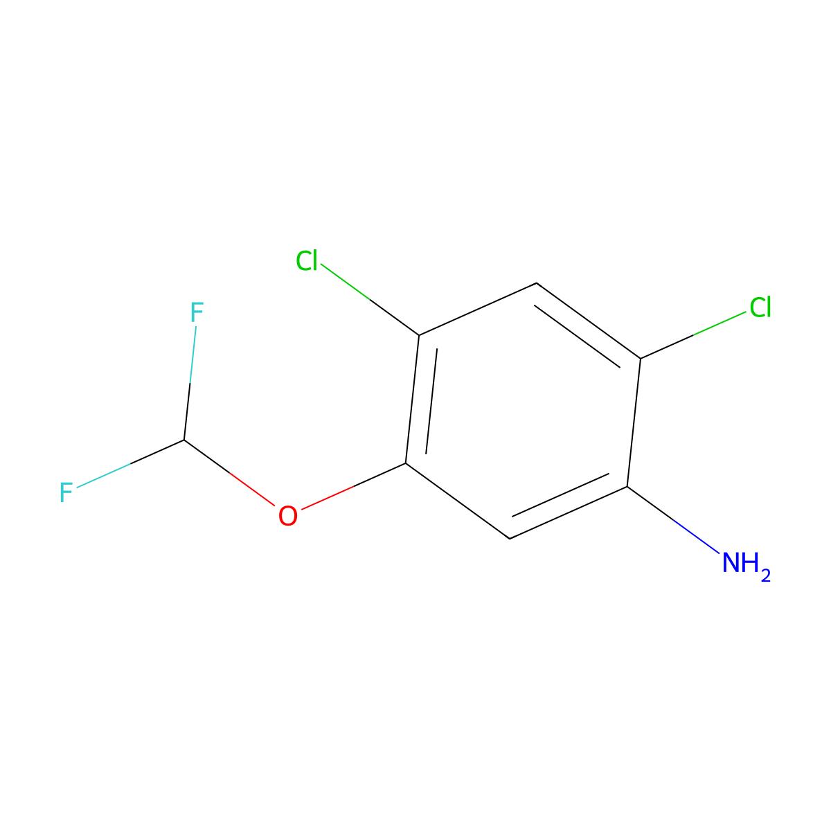 2,4-Dichloro-5-(difluoromethoxy)aniline molecular structure, CAS 122855-06-5
