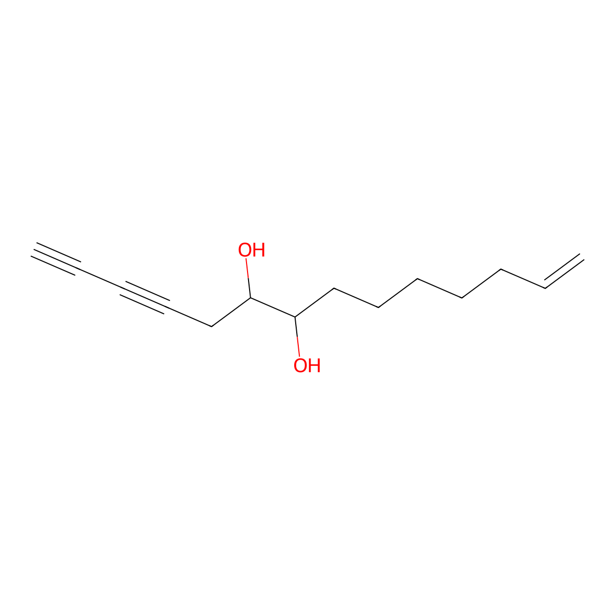 13-Tetradecene-1,3-diyne-6,7-diol molecular structure, CAS 122855-49-6