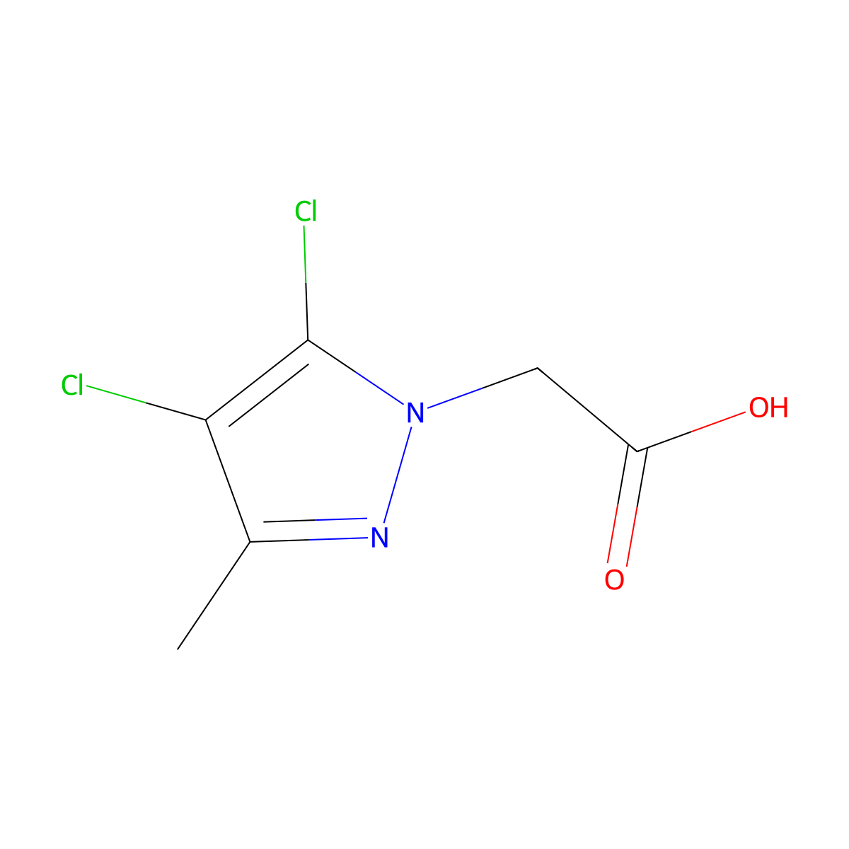 (4,5-dichloro-3-methyl-1H-pyrazol-1-yl)acetic acid molecular structure, CAS 1228551-78-7