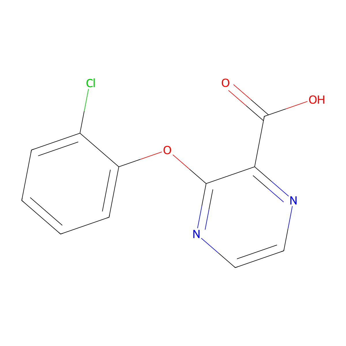 3-(2-Chlorophenoxy)pyrazine-2-carboxylic acid molecular structure, CAS 1228551-81-2
