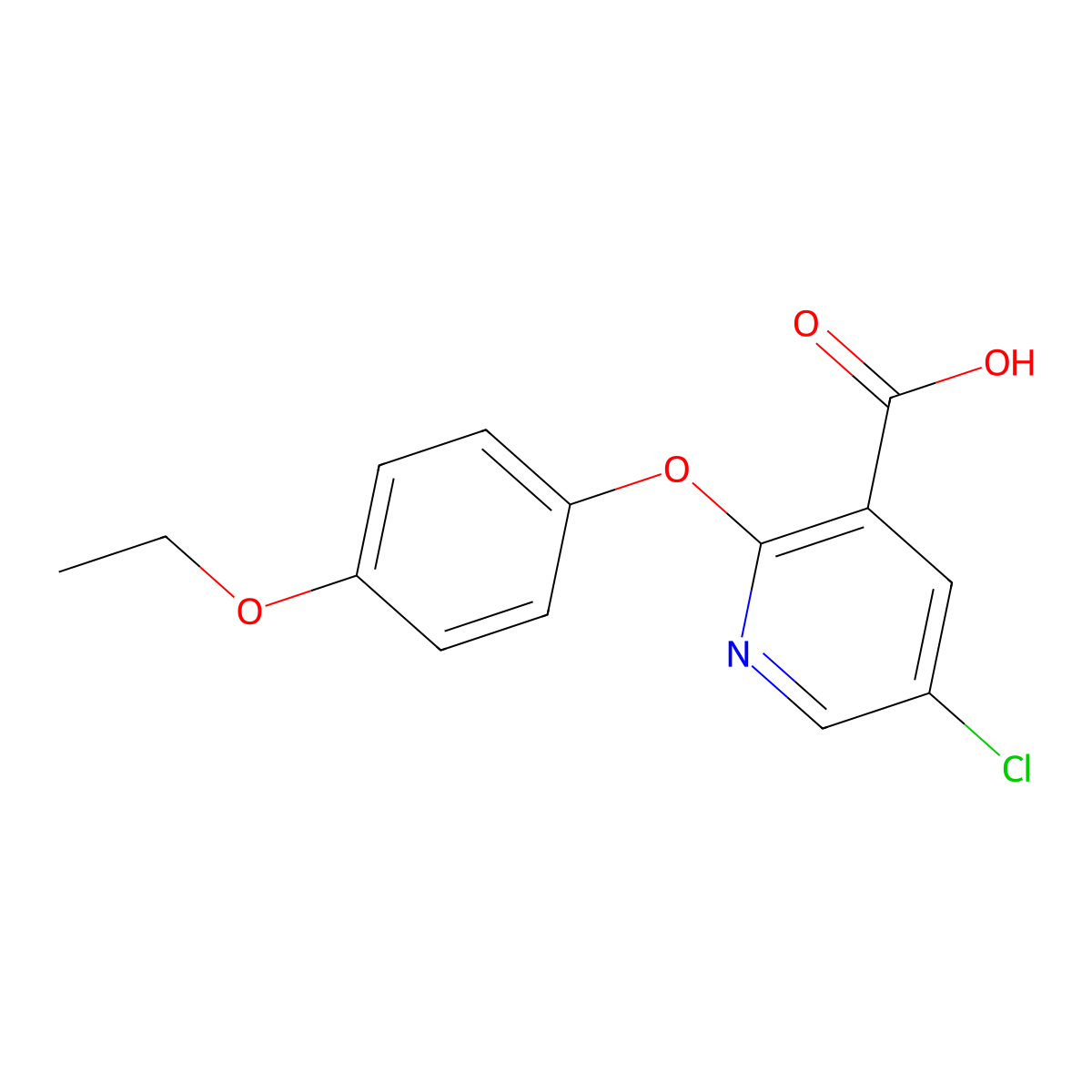 5-Chloro-2-(4-ethoxyphenoxy)nicotinic acid molecular structure, CAS 1228551-82-3