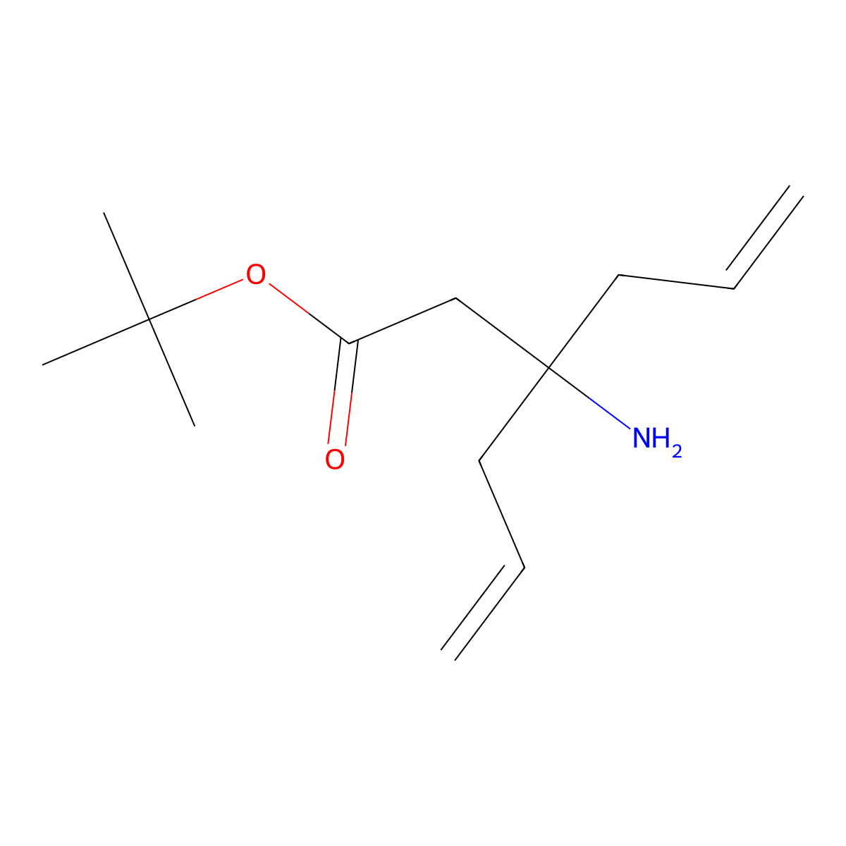 Tert-butyl 3-allyl-3-aminohex-5-enoate molecular structure, CAS 1228552-15-5