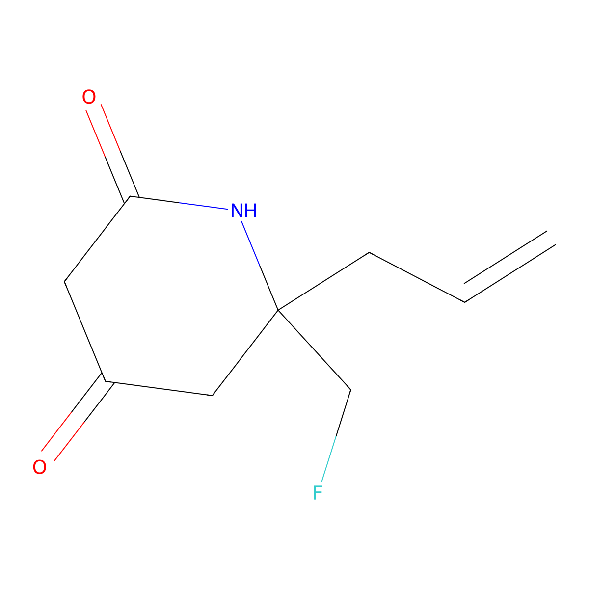6-Allyl-6-(fluoromethyl)piperidine-2,4-dione molecular structure, CAS 1228552-25-7