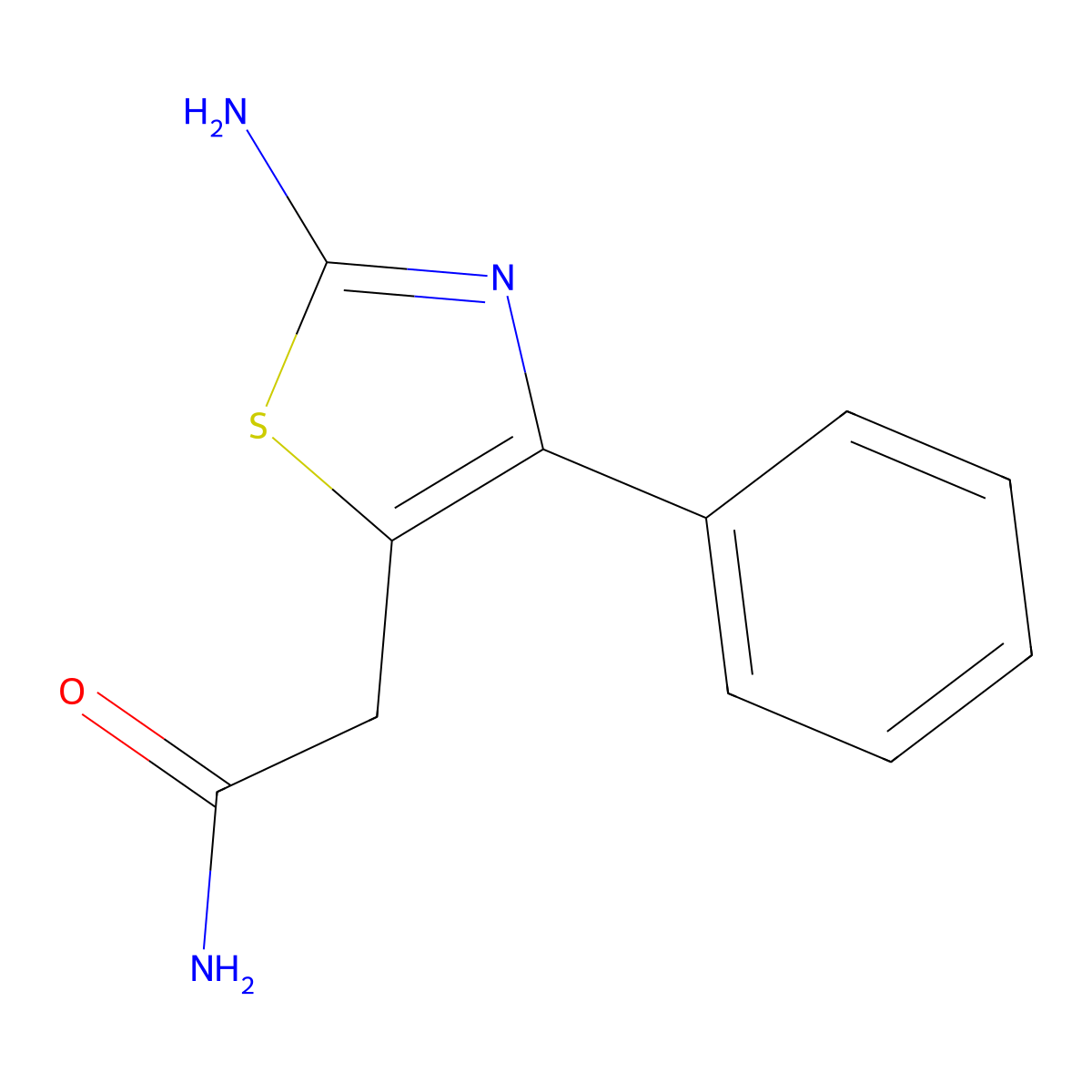 2-(2-Amino-4-phenyl-1,3-thiazol-5-yl)acetamide molecular structure, CAS 1228552-30-4