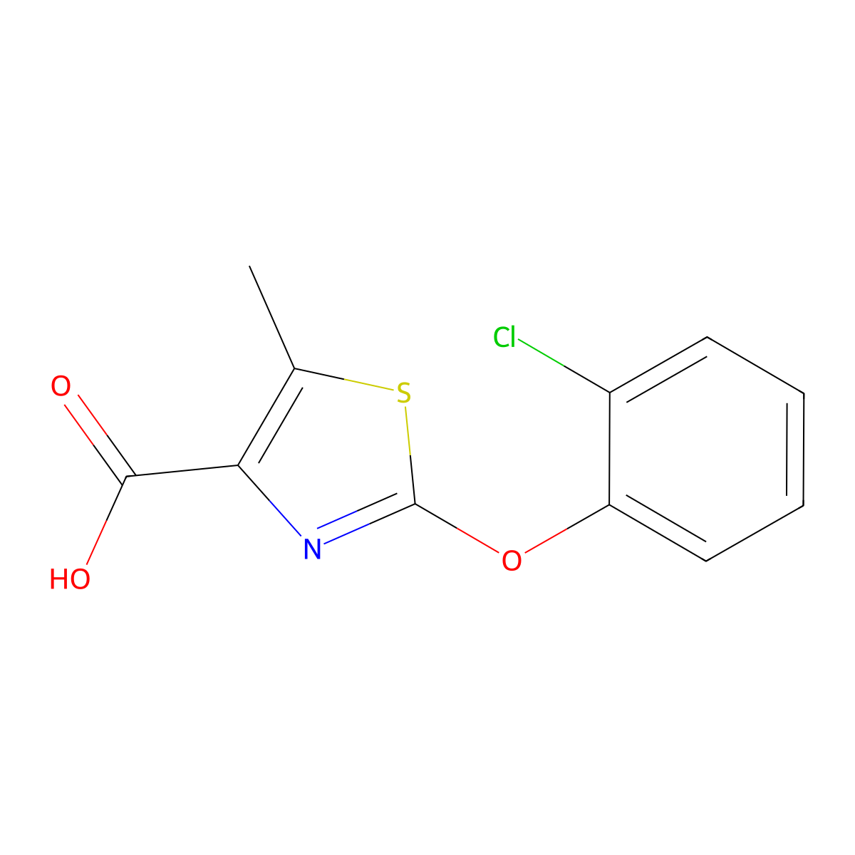2-(2-Chlorophenoxy)-5-methylthiazole-4-carboxylic acid molecular structure, CAS 1228552-42-8