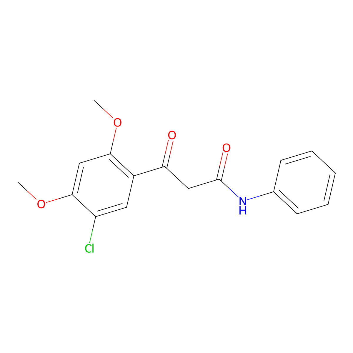 3-(5-chloro-2,4-dimethoxyphenyl)-3-oxo-N-phenylpropanamide molecular structure, CAS 1228552-44-0